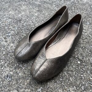 Aetrex Camie Ballet Flat Women's 9 Metallic Bronze Gold Leather Slip On Shoe